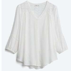 Stitch Fix JohnPaulRichard Raelinn White Crochet Detail Top NWT | Size L